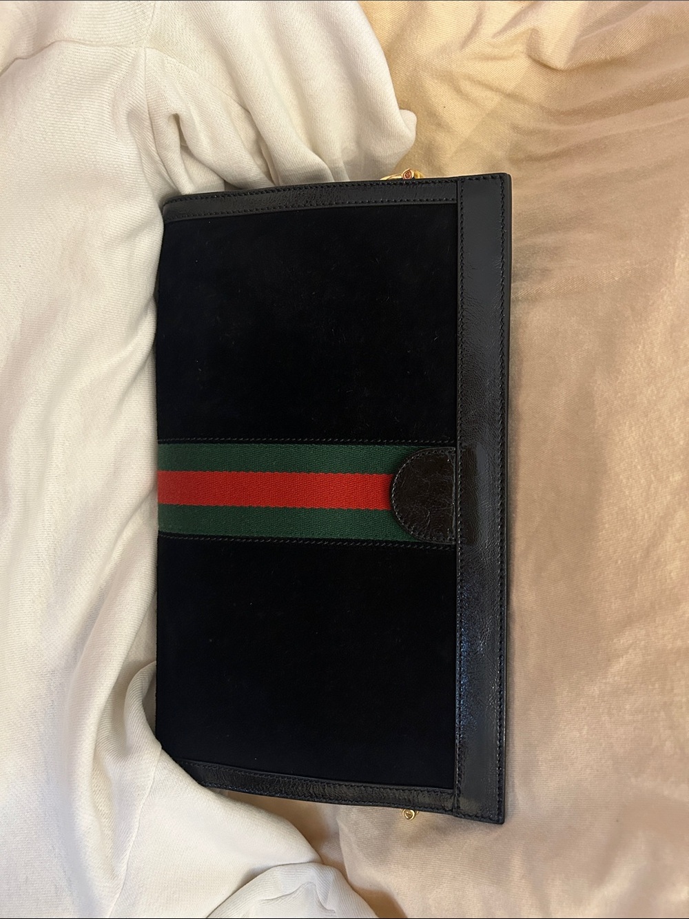 RARE Gucci Ophidia chain shoulder bag black suede large♥️ - Picture 3 of 10